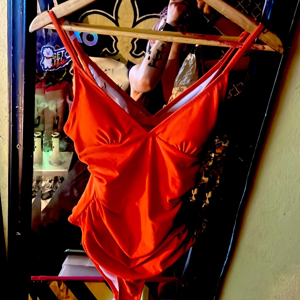 Orange Cupshe one piece swimsuit
